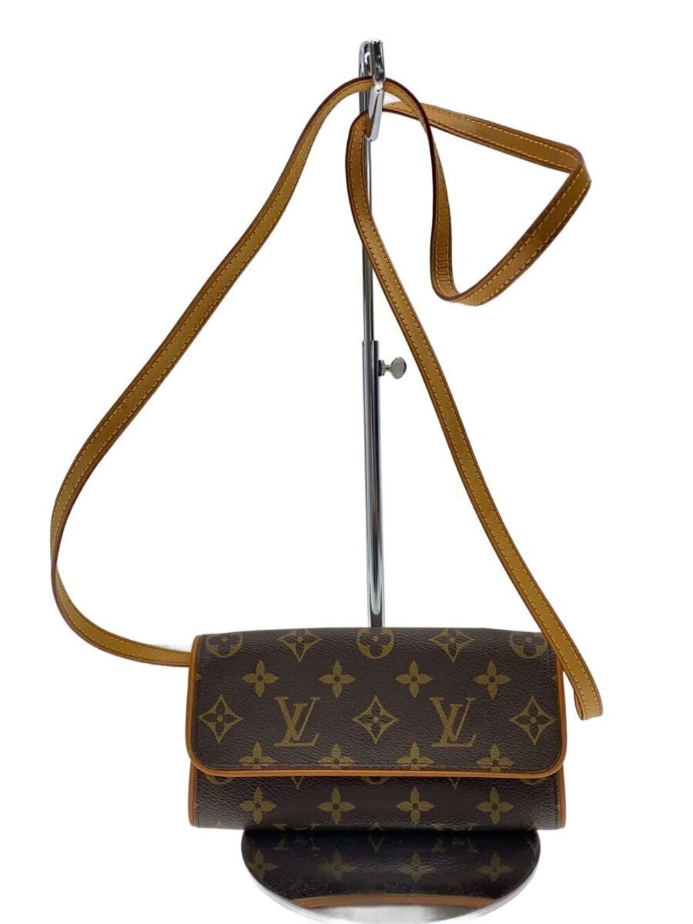 LOUIS VUITTON Pochette Twin Monogram Canvas Brown All over